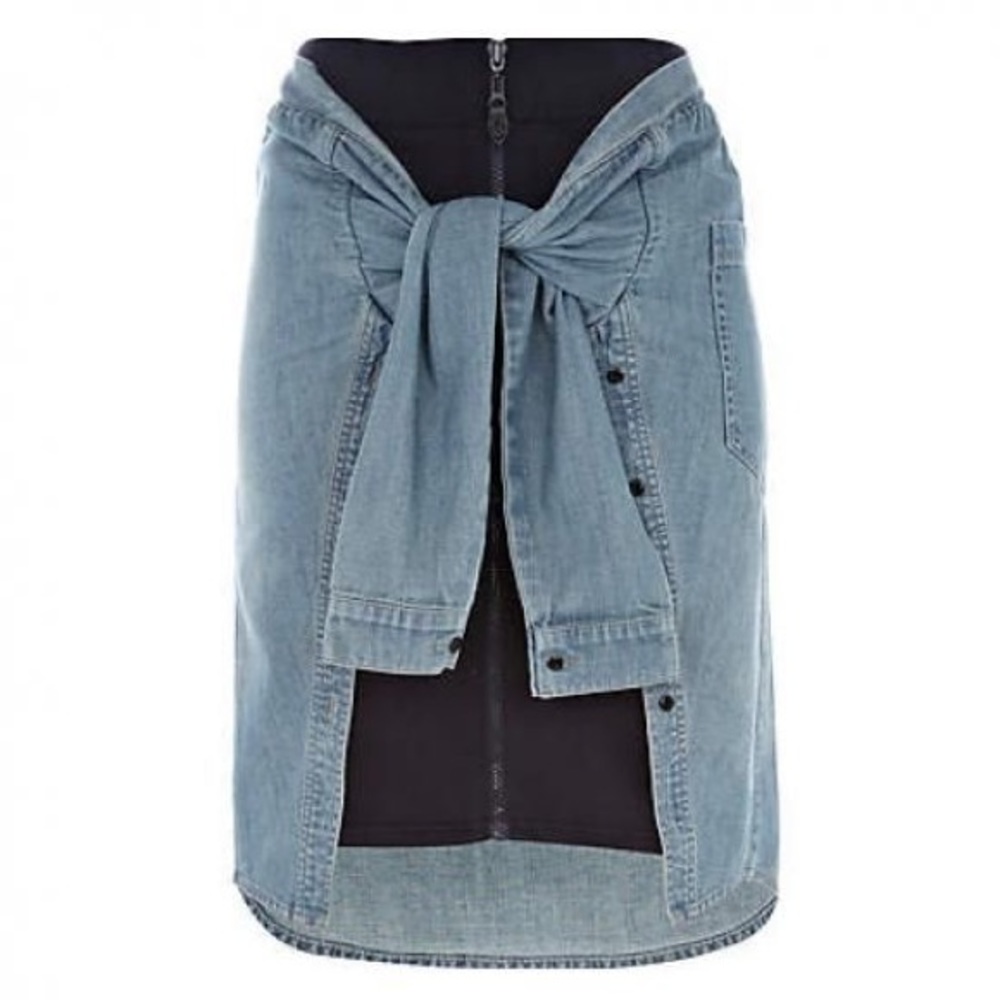 Rihanna & River Island tied jean skirt